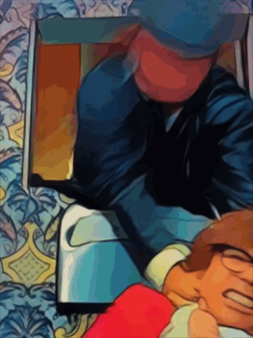 Cartoon Man Holding Baby GIF