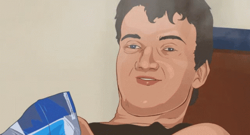 A Cartoon Drawing Of A Man Holding A Bag Of Ice GIF