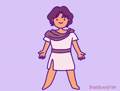 A Cartoon Drawing Of A Man Holding A Bow And Arrow With The Name Bookwyrm Below Him GIF