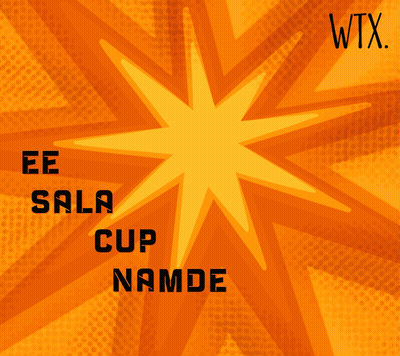A Cartoon Drawing Of A Man Holding A Cricket Bat With The Words Ee Sala Cup Name On The Bottom GIF