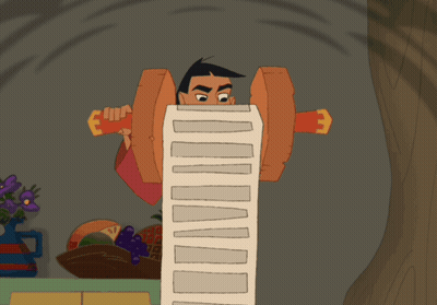 A Cartoon Drawing Of A Man Holding A Pencil GIF
