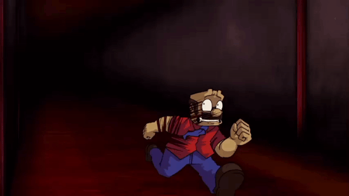 A Cartoon Drawing Of A Man Holding Another Man 'S Head GIF
