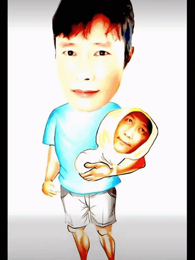 A Cartoon Drawing Of A Man Holding Another Man 'S Head GIF