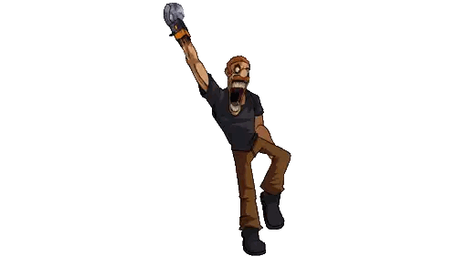 A Cartoon Drawing Of A Man Holding Up A Microphone Sticker