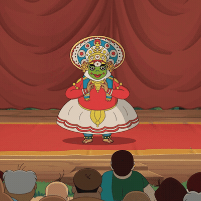 A Cartoon Drawing Of A Man In A Green Costume GIF