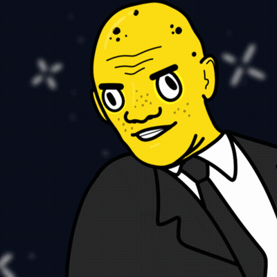 A Cartoon Drawing Of A Man In A Suit And Tie Holding An Egg GIF