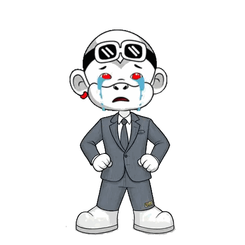 A Cartoon Drawing Of A Man In A Suit And Tie With A Sticker On His Pants That Says Kanye Sticker