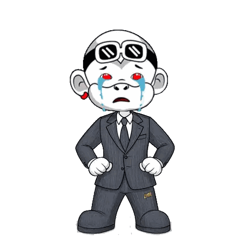 A Cartoon Drawing Of A Man In A Suit And Tie With A Sticker On His Pocket That Says ' Jm ' Sticker