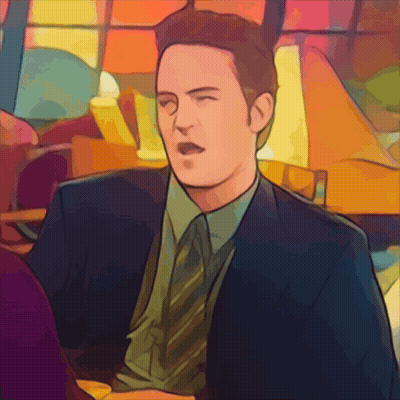 A Cartoon Drawing Of A Man In A Suit And Tie With His Eyes Closed GIF
