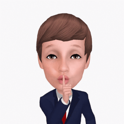 A Cartoon Drawing Of A Man In A Suit And Tie With Speech Bubbles Behind Him GIF