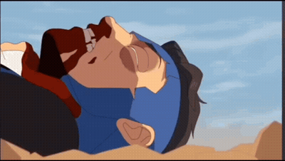 A Cartoon Drawing Of A Man Laying Down With His Head Down GIF