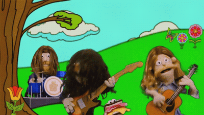 A Cartoon Drawing Of A Man Playing A Guitar GIF