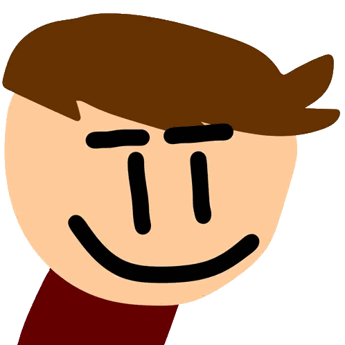 A Cartoon Drawing Of A Man 'S Face With A Smile Sticker