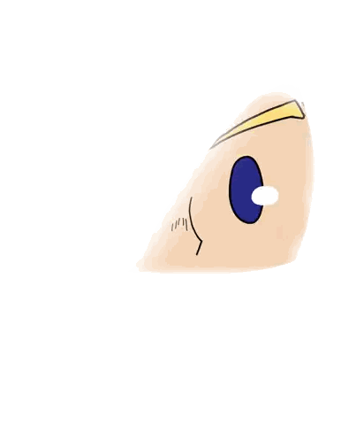 A Cartoon Drawing Of A Man 'S Face With Blue Eyes And Yellow Eyebrows Sticker