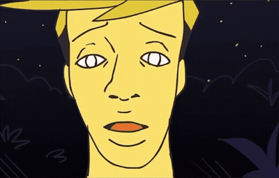 A Cartoon Drawing Of A Man 'S Face With His Eyes Closed GIF