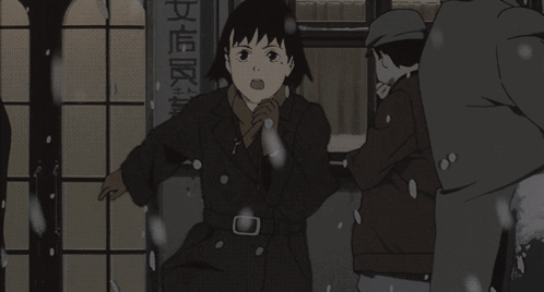 A Cartoon Drawing Of A Man Standing Next To A Sign That Says ' Female ' On It GIF