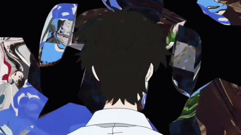 A Cartoon Drawing Of A Man Surrounded By Images Of People GIF
