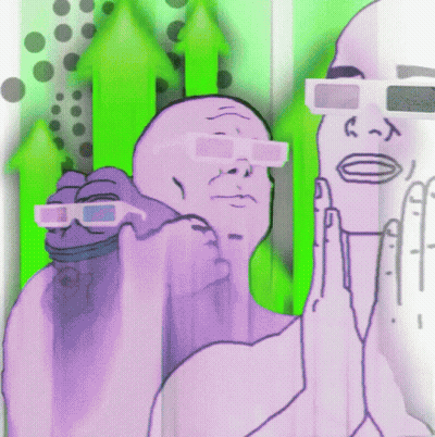 A Cartoon Drawing Of A Man Wearing 3D Glasses With A Green Background GIF