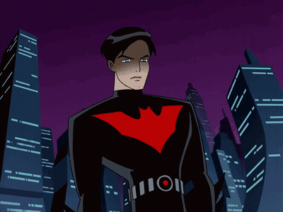 A Cartoon Drawing Of A Man Wearing A Batman Costume GIF