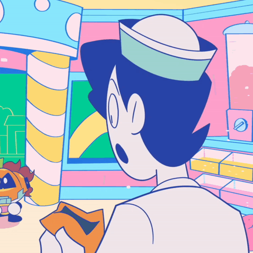 A Cartoon Drawing Of A Man Wearing A Hat GIF
