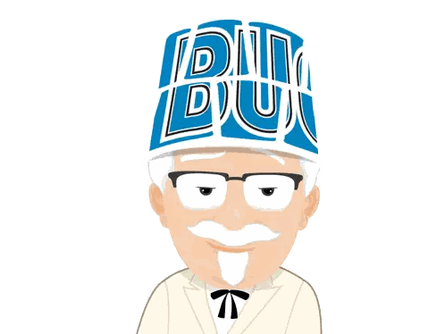 A Cartoon Drawing Of A Man Wearing A Hat That Says ' Dim Bun ' On It Sticker
