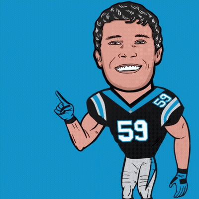 A Cartoon Drawing Of A Man Wearing A Jersey With The Number 59 On It GIF
