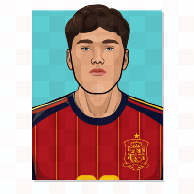 A Cartoon Drawing Of A Man Wearing A Red Striped Shirt With A Crest On It GIF