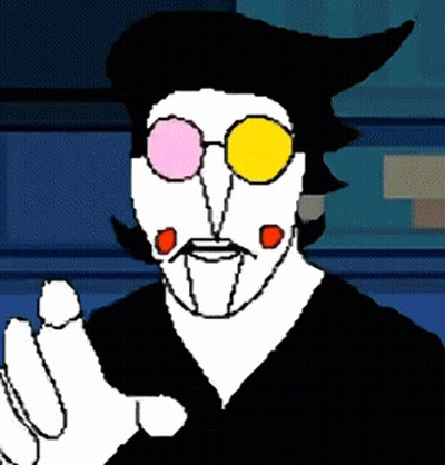 A Cartoon Drawing Of A Man Wearing Sunglasses And A Mustache . GIF