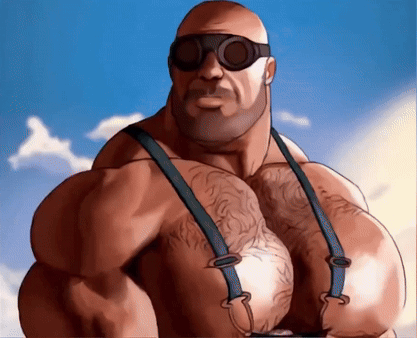 A Cartoon Drawing Of A Man Wearing Sunglasses And Suspenders GIF