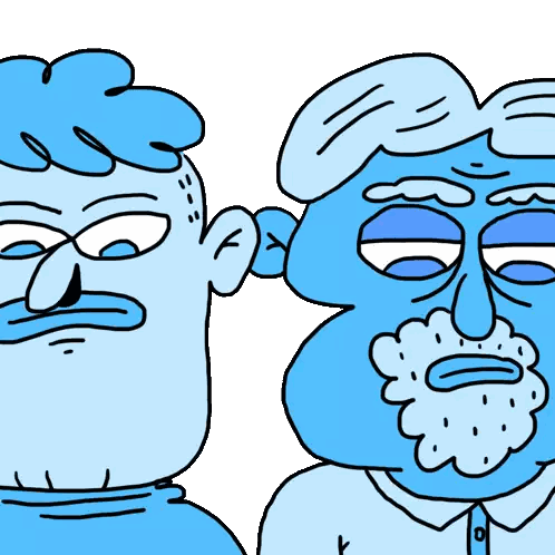 A Cartoon Drawing Of A Man With A Beard Covering His Ears Sticker