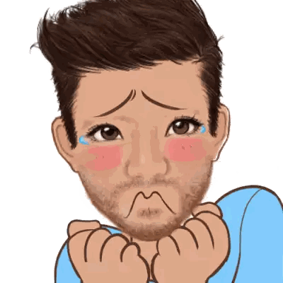 A Cartoon Drawing Of A Man With A Beard Making A Sad Face Sticker