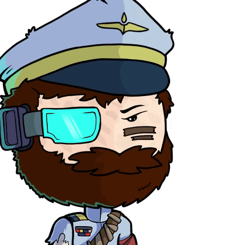 A Cartoon Drawing Of A Man With A Beard Wearing Goggles GIF