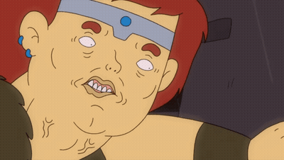 A Cartoon Drawing Of A Man With A Blue Headband On His Head GIF