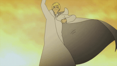 A Cartoon Drawing Of A Man With A Cape GIF