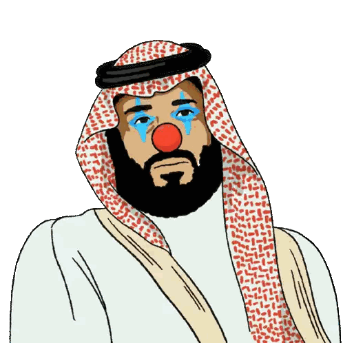 A Cartoon Drawing Of A Man With A Clown Nose Sticker