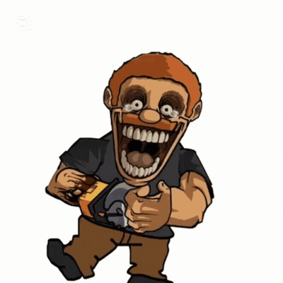 A Cartoon Drawing Of A Man With A Huge Mouth And Teeth Says Captain GIF