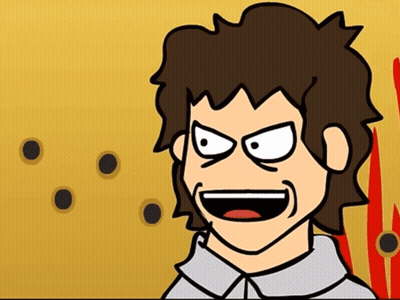 A Cartoon Drawing Of A Man With A Huge Smile On His Face GIF