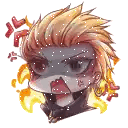 A Cartoon Drawing Of A Man With A Mask On His Face And A Flame Coming Out Of His Mouth . Sticker