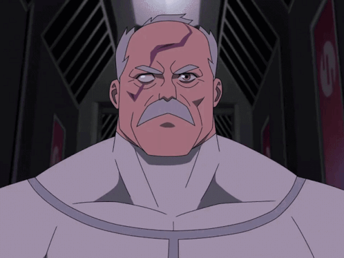 A Cartoon Drawing Of A Man With A Mustache And White Shirt GIF