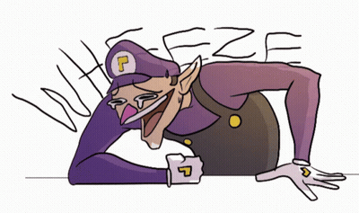 A Cartoon Drawing Of A Man With A Purple Hat And The Letter P On His Hat GIF