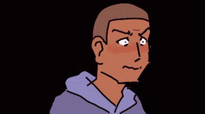 A Cartoon Drawing Of A Man With A Red Face And White Eyes GIF