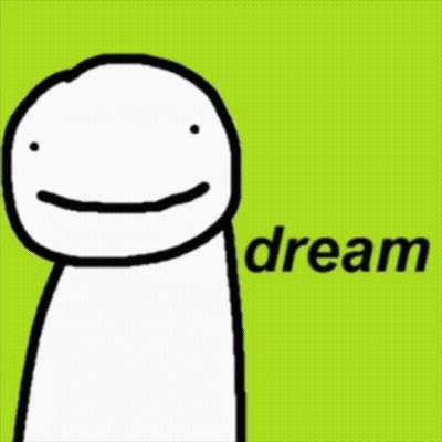 A Cartoon Drawing Of A Man With A Smile And The Word Dream Below Him GIF