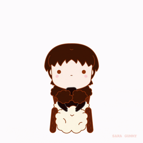 A Cartoon Drawing Of A Man With A Sword And A Bird With The Name Sara Gummy On The Bottom Right GIF