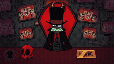 A Cartoon Drawing Of A Man With A Top Hat And A Sign That Says Black Hat GIF