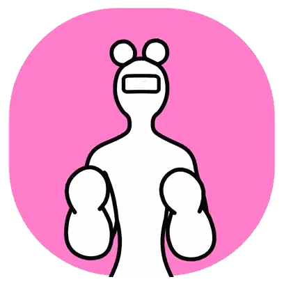 A Cartoon Drawing Of A Man With Boxing Gloves Sticker