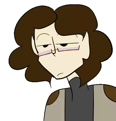 A Cartoon Drawing Of A Man With Glasses And A Serious Look On His Face Sticker