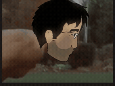 A Cartoon Drawing Of A Man With Glasses On His Face GIF