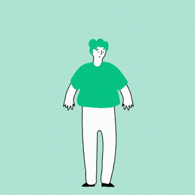 A Cartoon Drawing Of A Man With His Arms Outstretched And The Words " My Panic Attack " Below Him GIF