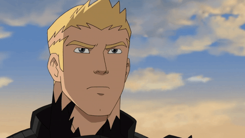 A Cartoon Drawing Of A Man With His Eyes Closed And His Hair Covered In Black Liquid GIF
