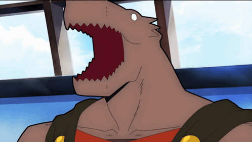 A Cartoon Drawing Of A Man With His Mouth Wide Open GIF